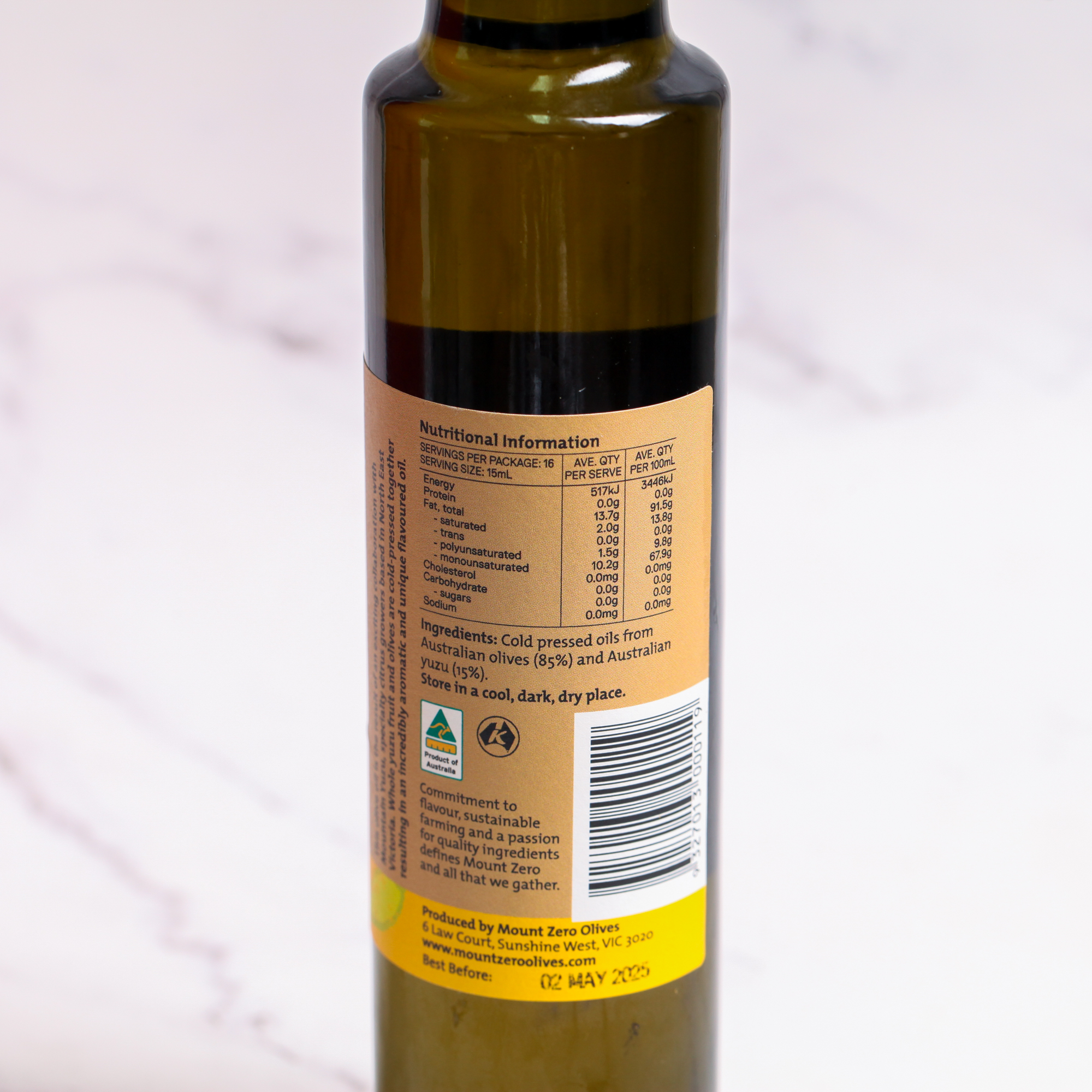 Yuzu Pressed EVOO - Mount Zero